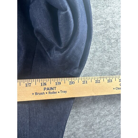 Massimo Womens Blazer Large Navy Denim Casual Work jacket Washable Workwear - Picture 5 of 8